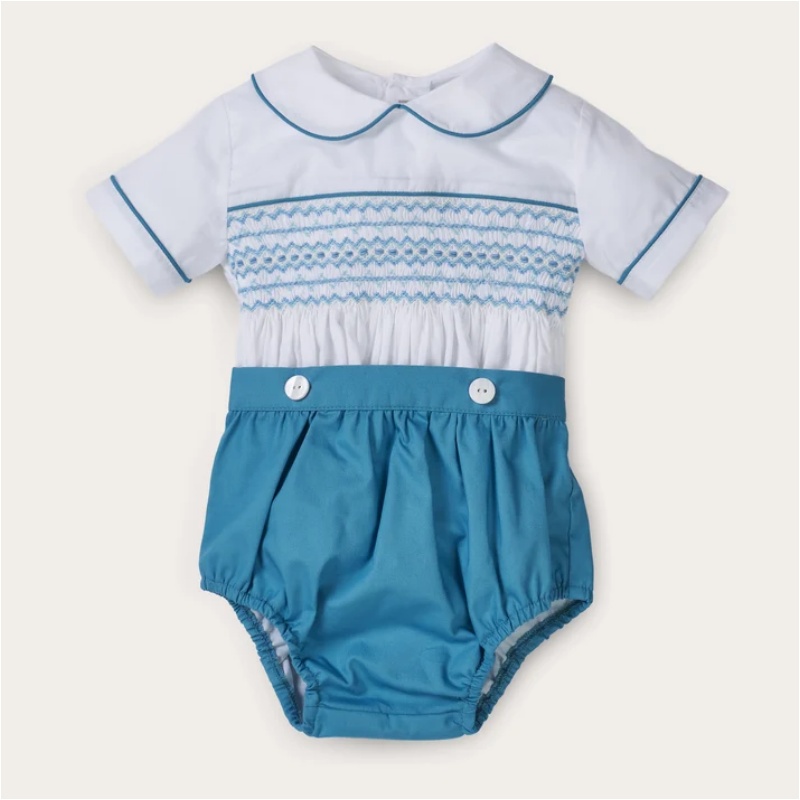 Baby Boy Suit Set Baptism - Tenue vintage bleue pour bébé garçon