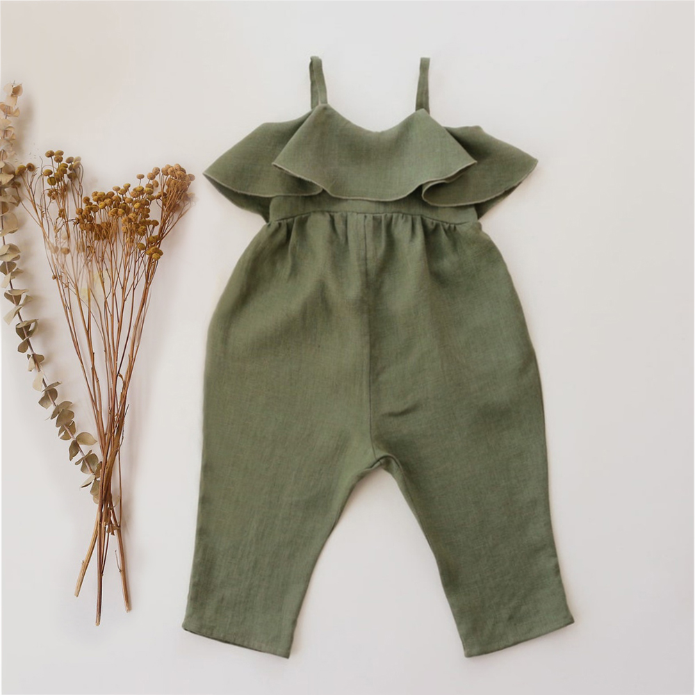 Baby Summer Linen Sleeveless Jumpsuit - Barboteuse en lin et coton pour