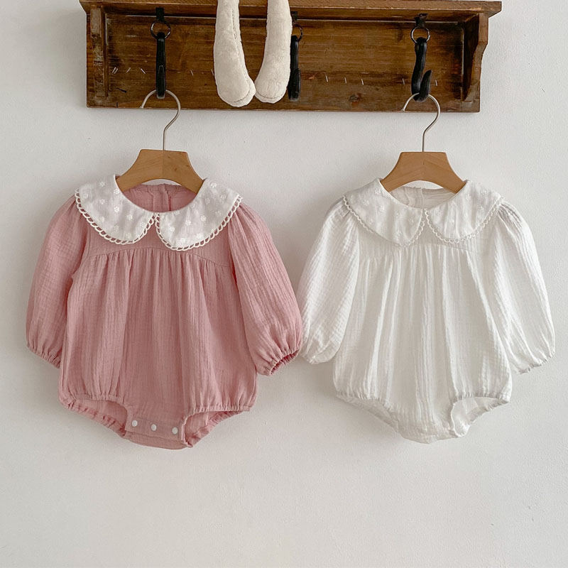 Newborn Baby Girl Romper Floral - Barboteuse princesse une pièce avec col