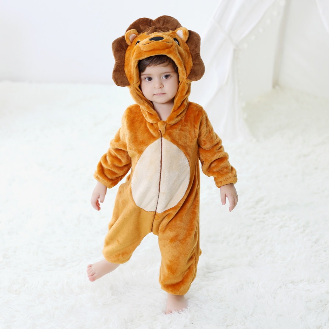 Nouveau-né bébé mignon Lion An - Cotton Baby Onesies Zipper avis et prix