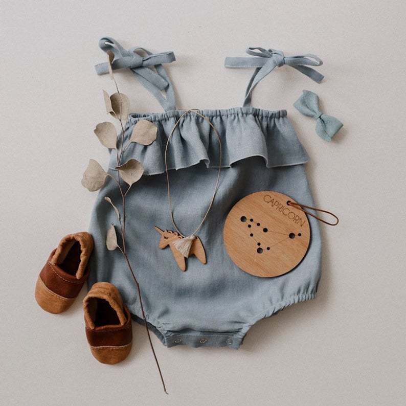 Barboteuse d'été en coton et l - Baby Summer Linen Sleeveless Jumpsuit avis et prix