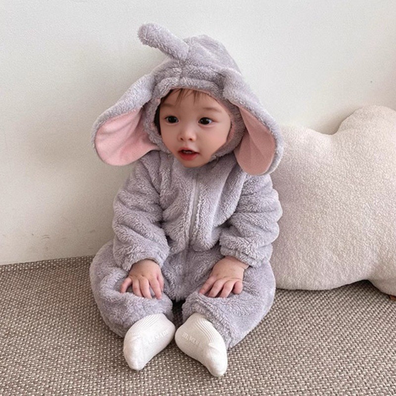 Adorable Combinaison Éléphant  - Cotton Baby Onesies Zipper avis et prix