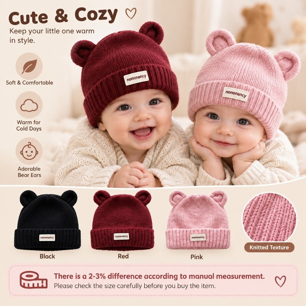Nouveau bonnet pour bébé avec  - Infant Beanie Hat With Ears avis et prix