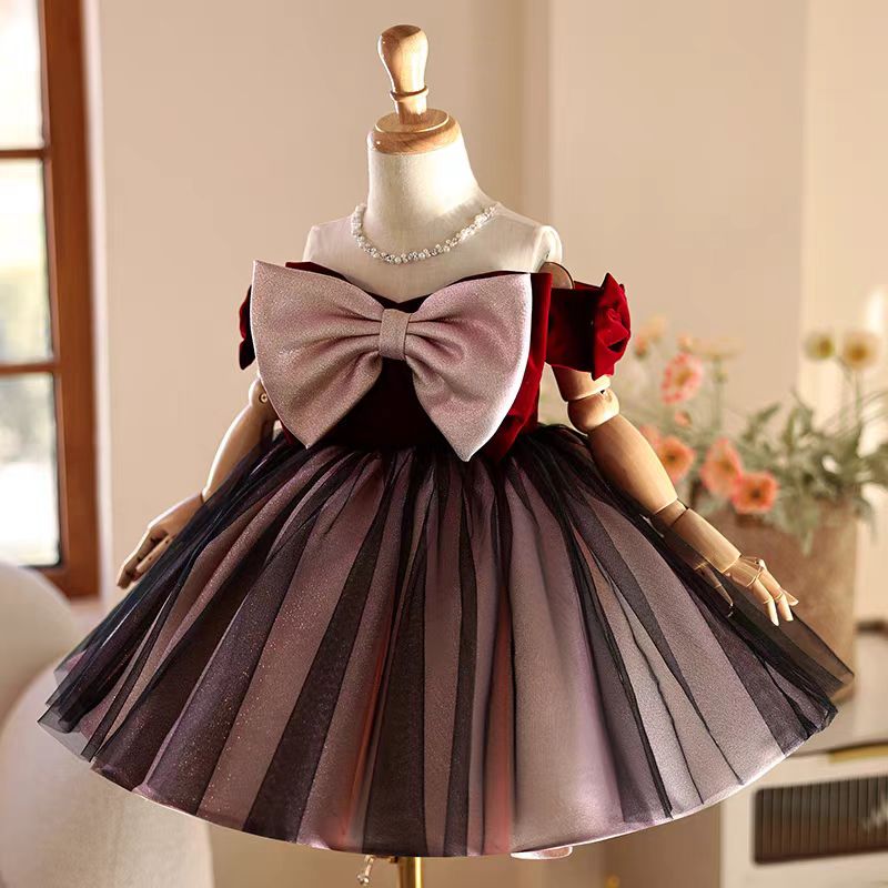 Jill Wish J464 élégant bordeau - Toddler Girl Tulle Party Dress avis et prix