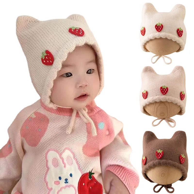 Nouveau automne hiver bébé fil - Infant Beanie Hat With Ears avis et prix